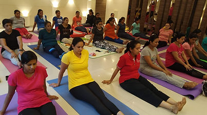 Indoor yoga class
